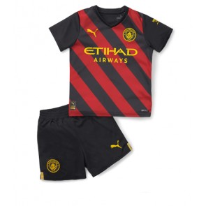 Manchester City kläder Barn 2022-23 Bortatröja Kortärmad (+ korta byxor)
